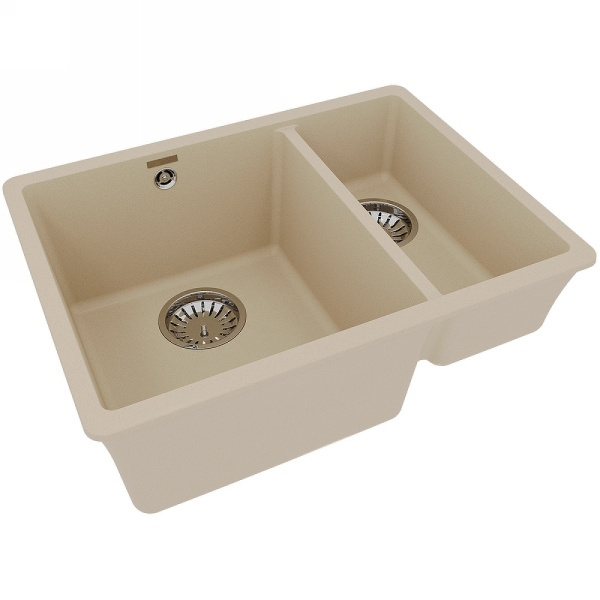 кухонная мойка lemark sinara 550.2-u 9910080 бежевая