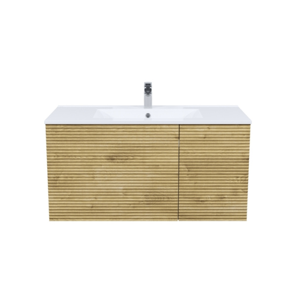 тумба с раковиной 100 см iddis bild bil10v0i95k подвесная, дуб светлый