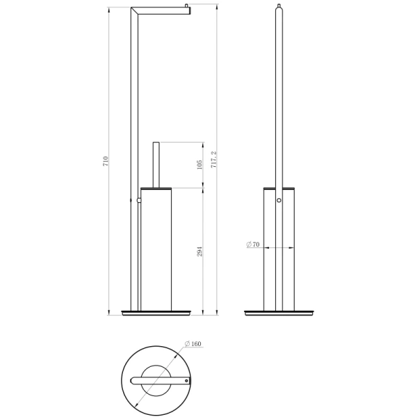Комплект для туалета Wonzon & Woghand WW-V4602-BR напольный, никель матовый