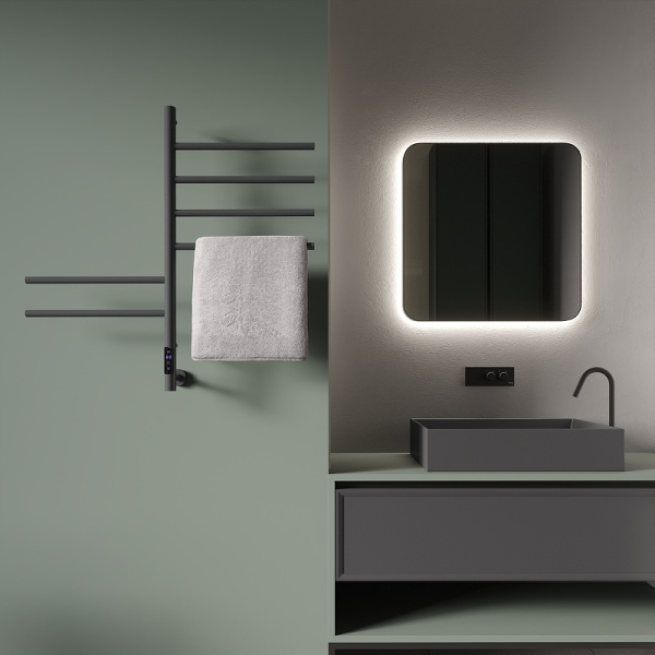 электрический полотенцесушитель vincea 43х80 vtd-1s2cge графит