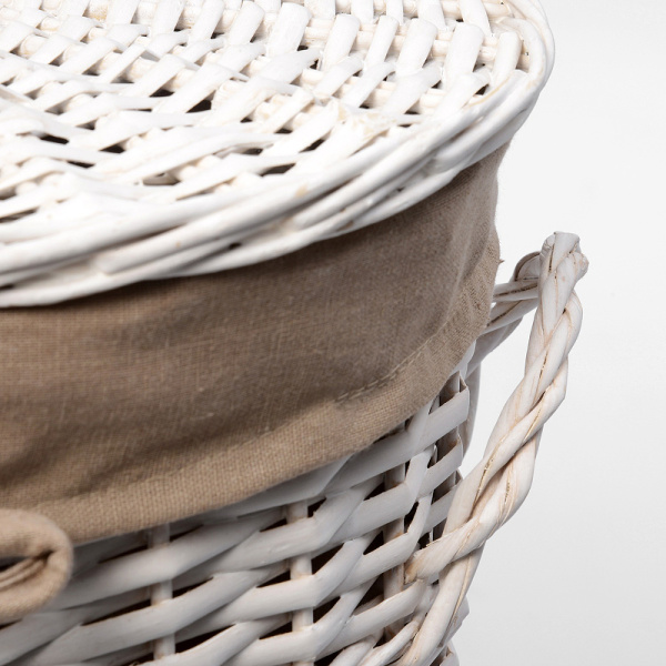 Корзина для белья WasserKRAFT Aller WB-106-M с крышкой, цвет белый